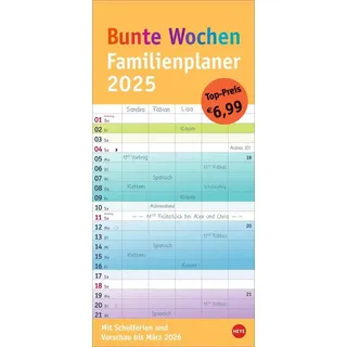 Heye Bunte Wochen Familienplaner 2025