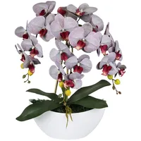 Kunstorchidee Künstliche graue Orchidee im Topf, wie lebendig, 3 Stiele 53 cm, Sarcia.eu grau