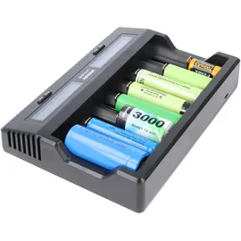 XTAR VC8S 8fach Schnell-Ladegerät für 1-8 Li-Ion 3,6V und 3,7V Akku und NiMH 1,2V Akku, USB-C-Ladeanschluss, max. 8A Gesamtleistung