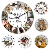 HAOANGZHE Personalisierte Foto Wanduhr, Personalisierte Foto Hängende Zeituhr mit Foto Text, Fügen Sie Ihr Bild/Foto/Logo/Jedes Design Hinzu, für Wohnzimmer, Schlafzimmer, Zuhause, Büro, Schuldekor