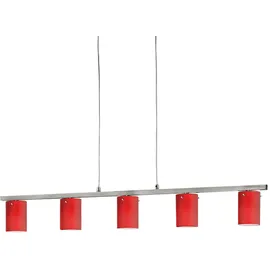 EGLO Dress 5-flg. G9 60 cm rund rot Glas Chrom