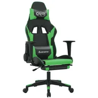 vidaXL Gaming-Stuhl mit Fußstütze Schwarz und Grün