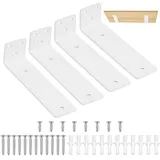 4 STK Regalhalterung weiß, 150mm Regal Wandhalterung Regalwinkel, L Regalträger Tablarträger, schwebende Schwerlastwinkel Wandregal Halterung Wand für Wandmontage Regalbrett Halterung