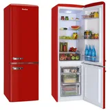 Amica KGCR 387 101 R Retro-Kühl-Gefrierkombination (244 l, 1810 mm hoch, Rot)
