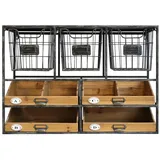 Chic Antique Wandregal 71,5 x 18 x 50,5 cm Antik Schwarz