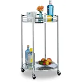 Relaxdays Servierwagen silber 50,0 x 50,0 x 75,0 cm