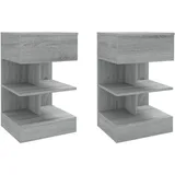 vidaXL Nachtschrank 2 Stk. 40 x 35 x 65 cm Grau