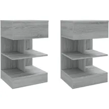 vidaXL Nachtschrank 2 Stk. 40 x 35 x 65 cm Grau