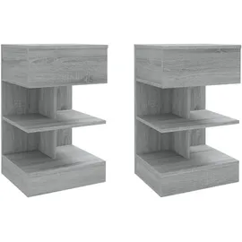 vidaXL Nachtschrank 2 Stk. 40 x 35 x 65 cm Grau