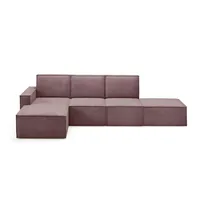 Ecksofa mit Pouf Orto , rosa/pink , Maße (cm): B: 329 H: 93