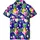 King Kameha Funky Hawaiihemd Kids Kinder Jungs, Kurzarm, Print Pineapple Flowers, Blau, 6 - 6 Jahre