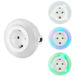 Nedis LNLGSOCK01 LED-Nachtlicht mit Tag/Nacht-Sensor und Steckdose