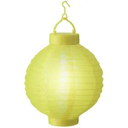 LED Solar Lampion 20cm Party Balkon Terrasse Gartenbeleuchtung Lichtsensor gelb