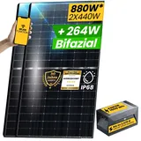 EPP.Solar® Solarpanel mit Anker Solix Speicher 1,6kWh, 2x 440W Solarmodule, Anker Solix E1600 Speicher für Balkonkraftwerk