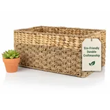 Aufbewahrungskorb Weidenkörbe für die Organisation (mittel) gewebter Korb, 1 x mittelgroßer Weidenkorb, Wasserhyazinthe und Seegras Körbe, rechteckige Körbe für Regale, rustikale Körbe, rustikale