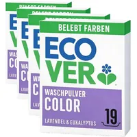 Ecover Color Waschpulver, Waschmittel, Duftrichtung: Frischer Lavendel & Eukalyptus, 1 x 19 Waschgänge, 1 x 0.95 kg (Packung mit 4)