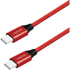 Logilink USB Kabel (0.30 m, USB (Typ C) zu USB (Typ C) rot,