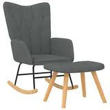 vidaXL Schaukelsessel Modell 1 Polyester 70 x 90 x 80 cm Dunkelgrau mit Hocker