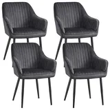 Songmics Esszimmerstuhl Samt grau 2er Set