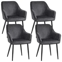 Songmics Esszimmerstuhl Samt grau 2er Set