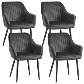 Songmics Esszimmerstuhl Samt grau 2er Set