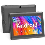 Haehne 7 Zoll Tablet PC, Android 5.0, A33 Quad Core, 1GB RAM 8GB ROM, Dual Kameras, WiFi, Bluetooth, für Erwachsener Kinder, Schwarz