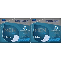 MoliCare Premium MEN PAD, Inkontinenz-Einlage für Männer bei Blasenschwäche, v-förmige Passform, 4 Tropfen, 1x14 Stück (Packung mit 2)