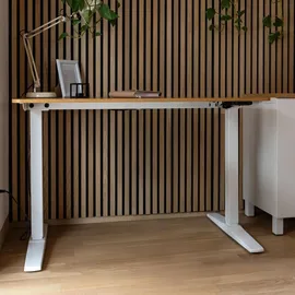 HJH Office Schreibtisch STAND BASIC Weiß / Eiche