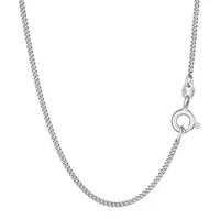 NKlaus Silberkette Halskette 50cm Panzerkette diamantiert 925 Silber 1,2mm dünne Damen Si (1 Stück), Made in Germany silberfarben