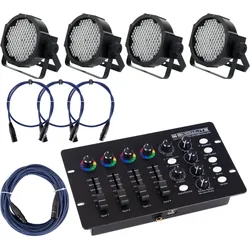 Showlite FLP-144W Scheinwerfer 4 x Set inkl. DMX Controller & Kabel