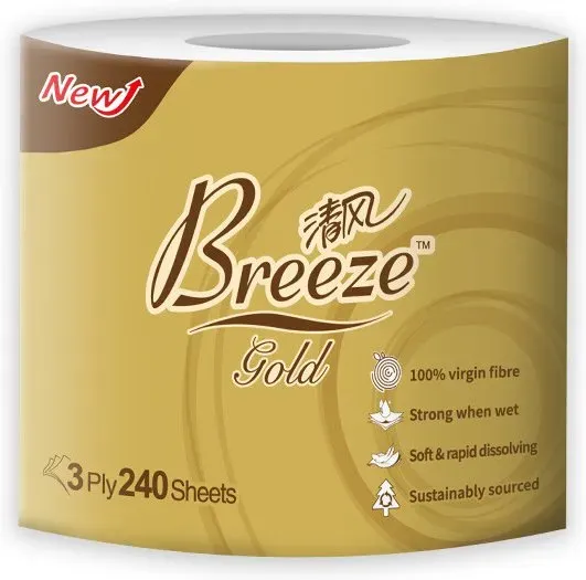 Breeze Toilettenpapier 3-lagig 240 Blatt x 12