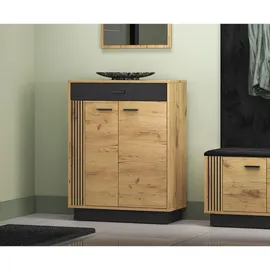 Feldmann-Wohnen Vasco 70 x 91 x 34 cm mit Schublade braun / gold matt