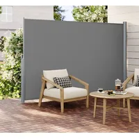Songmics Seitenmarkise 180 x 400 cm grau Aluminium