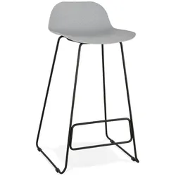 Barhocker Polypropylen-Metall | 76 cm | Elegant Rückenlehne Empfang | Grau-Schwarz | 120 kg | Kadima Design