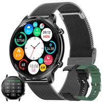 Smartwatch Herren mit Telefonfunktion, 2022 1,32" HD Voll Touchscreen Armbanduhr Damen Smartwatch mit Bluetooth Anruf, IP67 Fitness Tracker SpO2 Pulsuhr Schlafmonitor Kalorien Android iOS (Schwarz)