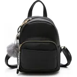 Katech Rucksack Damen Schultertasche Casual wasserdichte Schultasche Daypack Damen Kleinen Rucksack Mädchen Schultaschen Handtasche mit Pom Pom Ball (Grau)