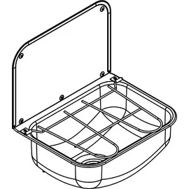KWC Professional SIRIUS, Edelstahl, 436x190x339 mm, Klapprost und Spritzwand,