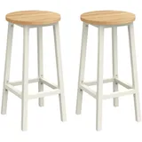 VASAGLE Barhocker 2er Set 65 cm hoch eichenbeige-weiß