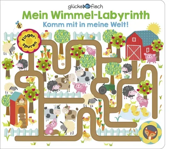 Glücksfisch: Mein Wimmel-Labyrinth: Komm mit in meine Welt! Fingerspurenbuch