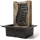 SEINHIJO Zimmerbrunnen Feng Shui Burnnen Garten Wasserfall Dekor Geschenk Modern Skulptur Arts Wohnzimmer Statue Polyresin Figuren LED Licht 27cm