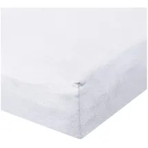BettwarenShop Spannbettlaken Jersey-Baumwolle-Elasthan 180 x 200 - 200 x 220 cm weiß
