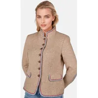 White Label Stehkragenjacke Strickoptik Beige 40