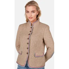 White Label Stehkragenjacke Strickoptik Beige 40