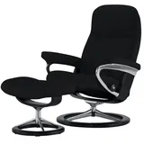 Stressless Relaxsessel Leder 78 x 97 x 70 cm Schwarz mit Hocker
