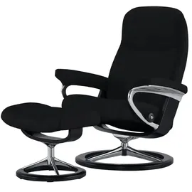 Stressless Relaxsessel Leder 78 x 97 x 70 cm Schwarz mit Hocker