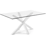 Kave Home Esstisch Arya 180 x 100 cm Glas Weiß
