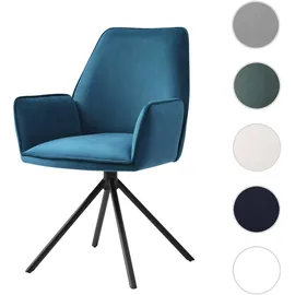 MCW Esszimmerstuhl G67 Samt türkis-blau