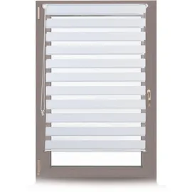Relaxdays Doppelrollo Klemmfix 86 x 156 cm transparent/weiß