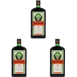 Jägermeister – 1 x 1l Premium Kräuterlikör 35% Vol. aus 56 erlesenen Kräutern – Im Eichenfass gelagert – Das Original aus Wolfenbüttel (Packung mit 3)