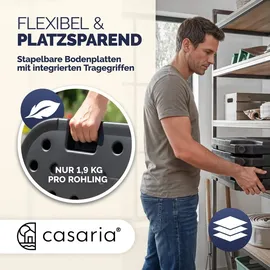 CASARIA Sonnenschirmständerplatten 4er Set Kunststoff bis 80 kg Schwarz